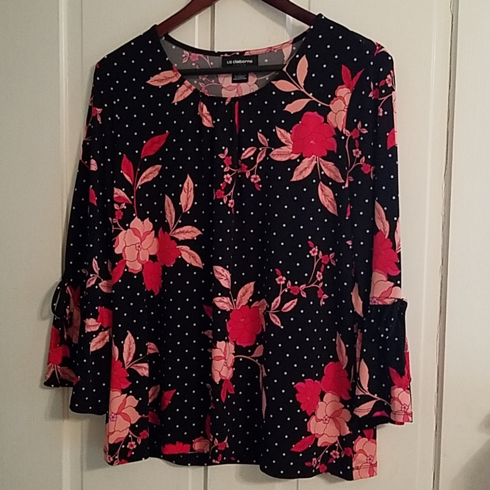 Liz Claiborne career floral blouse